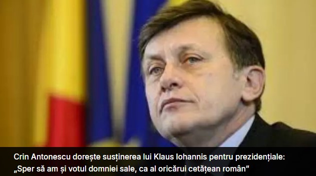 Crin Antonescu dorește susținerea lui Klaus Iohannis pentru prezidențiale