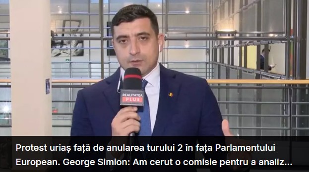 George Simion Protest uriaș față de anularea turului 2 în fața Parlamentului European.jpg