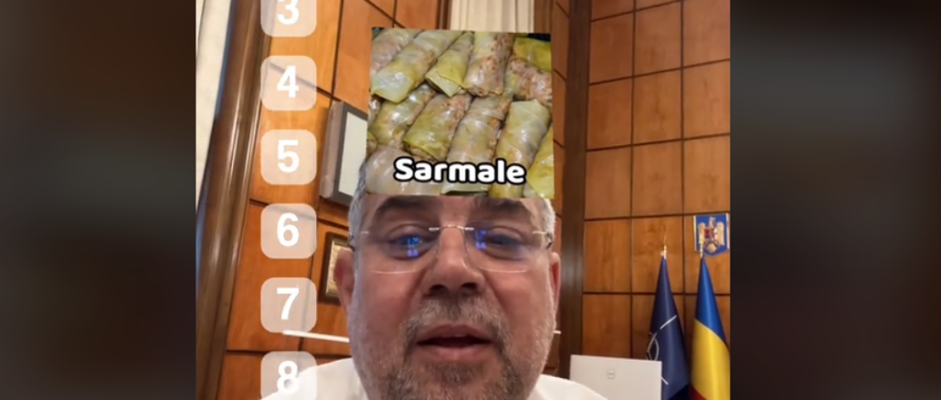 Ţara arde şi premierul Ciolacu s-a filmat cu sarmalele în cap.png