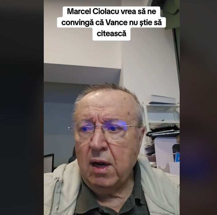 Marcel Ciolacu vrea sa ne convingă ca Vance nu știe sa citeasca