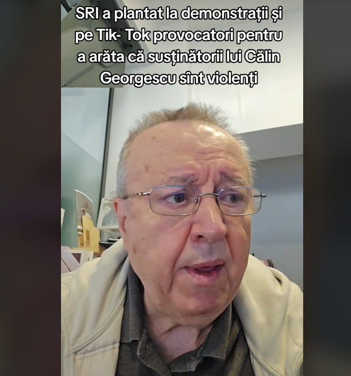 SRI a plantat la demonstratii si pe Tik-Tok provocatori pentru a arata sa sustinatorii l;ui Calin Georgescu sint violenti