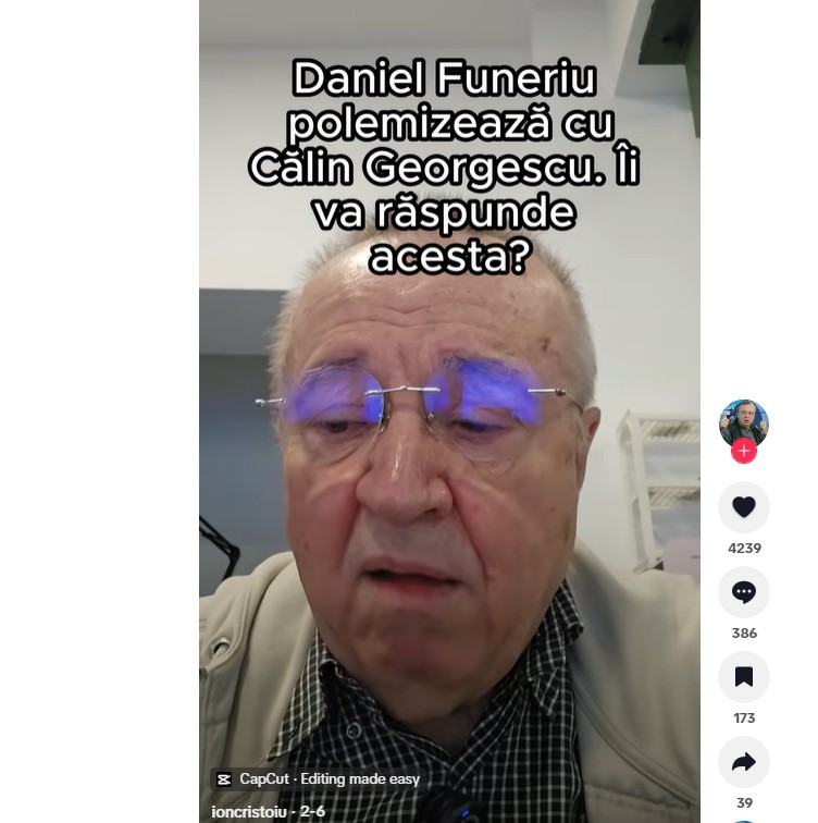 Daniel Funeriu polemizeaza ci Calin Georgescu. Ii va raspunde acesta.jpg