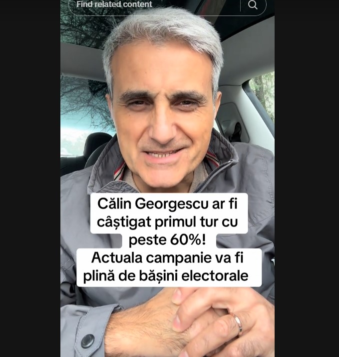 „Călin Georgescu ar fi câștigat primul tur cu peste 60%! Actuala campanie va fi plină de bășini electorale”