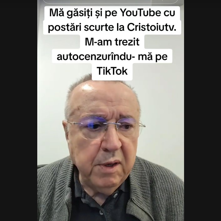 Mă găsiți și pe YouTube cu postări scurte la Cristoiutv. M-am trezit autocenzurându-mă pe TikTok