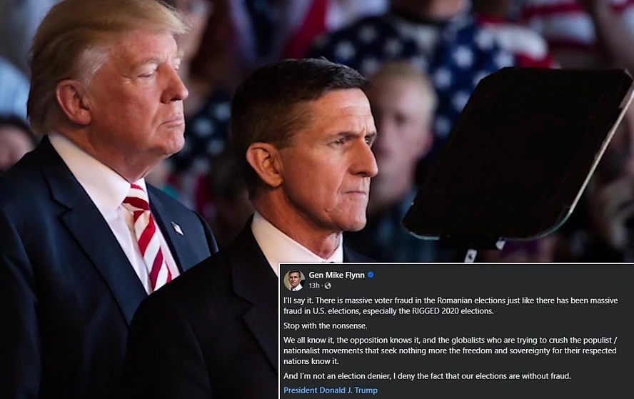 Myke Flynn, fost director al informațiilor militare americane Fraudă masivă în alegerile din România.webp