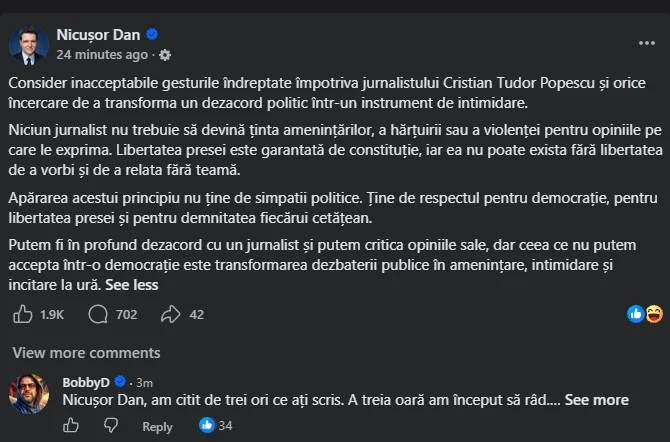 Libertatea presei la Nicușor Dan 2 măsuri, o rușine